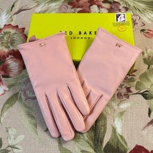 Ted Baker Blush Pink Leather Gloves